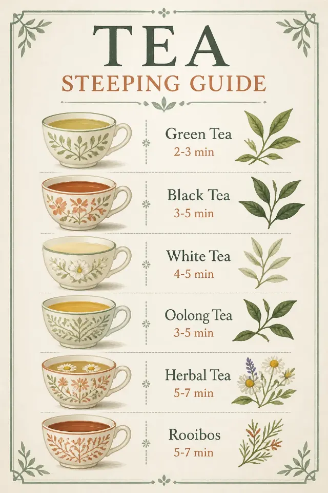Soft Sage Tea Steeping Guide Poster