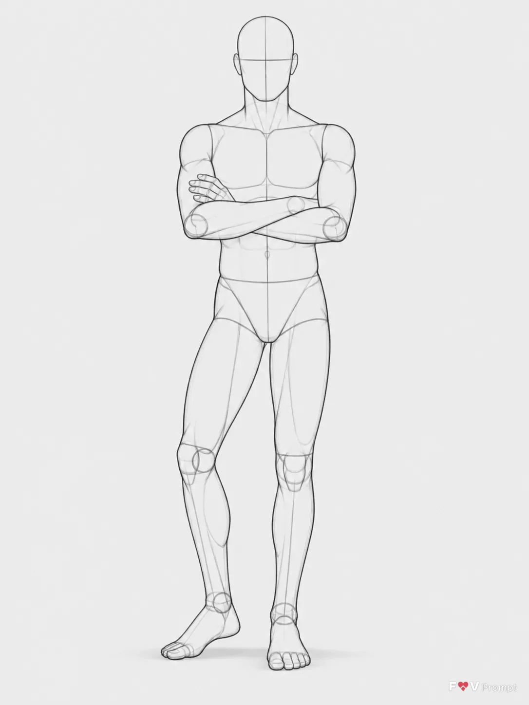 Standing Male Crossed Arms Pose Reference