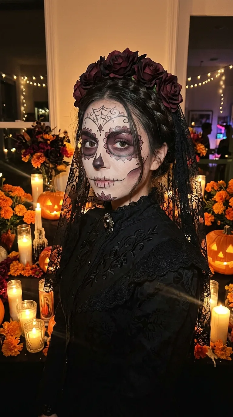 Sugar Skull Halloween Costume Portrait