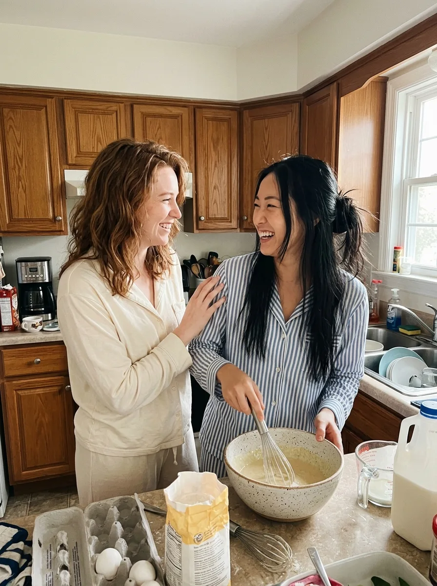 Sunny Kitchen Breakfast Couple Photo