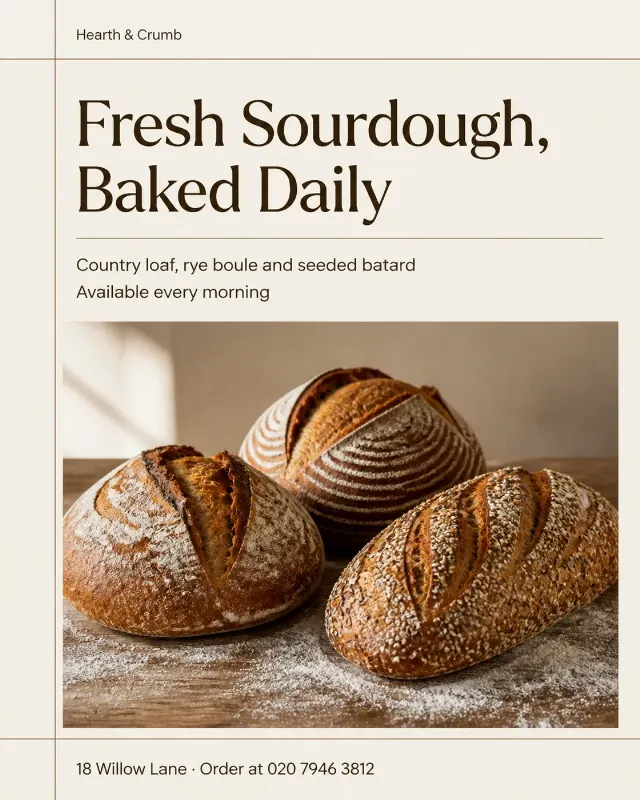 Swiss Grid Sourdough Menu Instagram Post