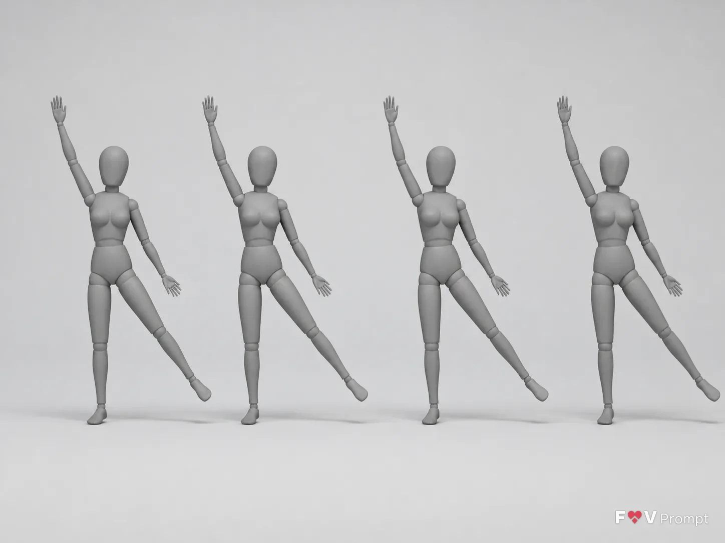 Synchronized Dance Line Pose Reference