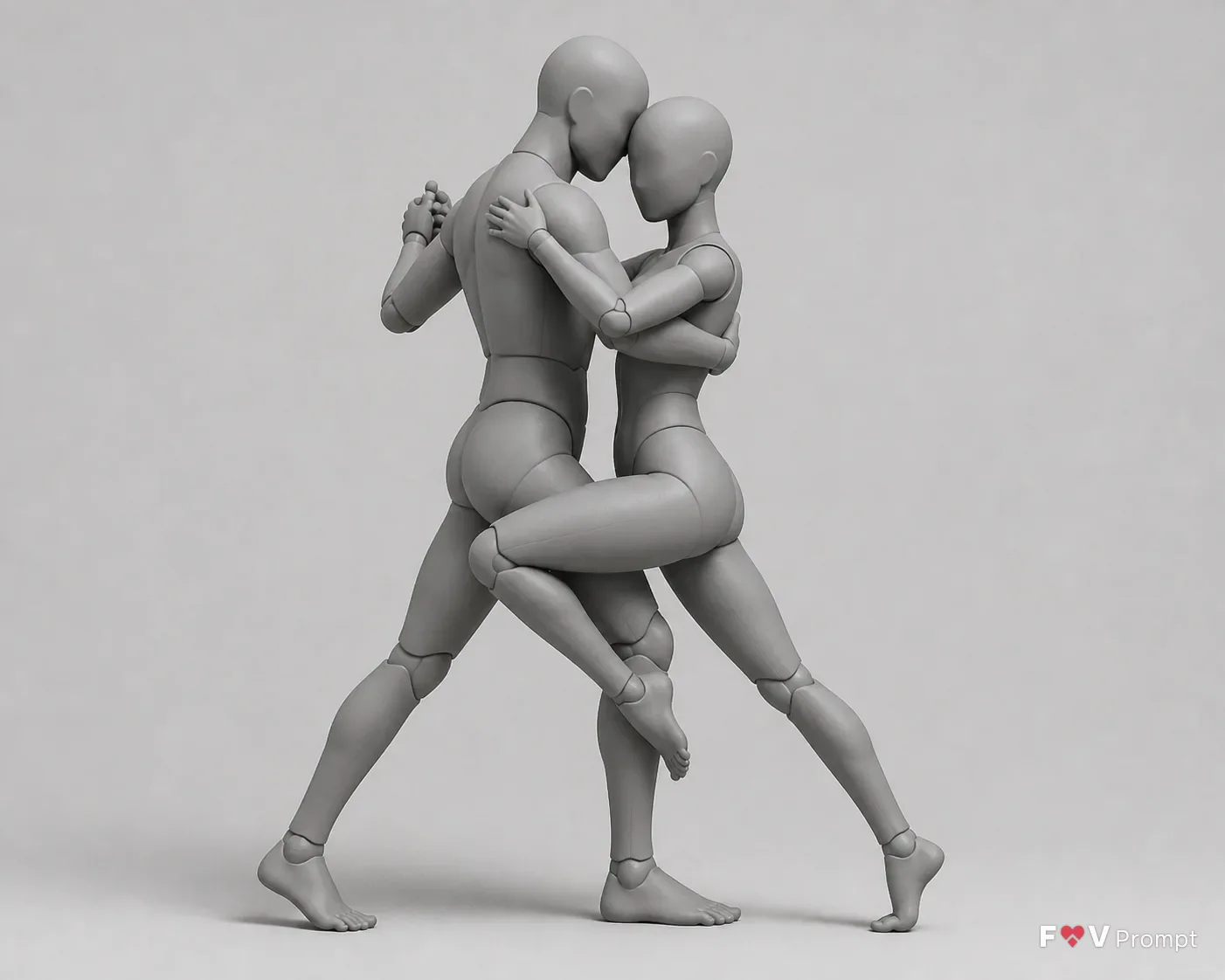 Tango Couple Side View Pose Reference