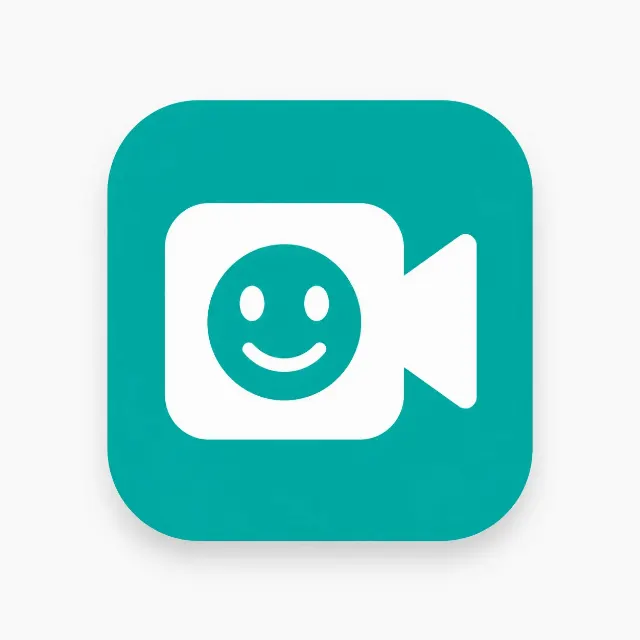 Teal Video Call Camera App Icon