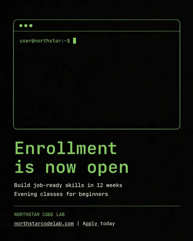 Terminal Coding Bootcamp Enrollment Post