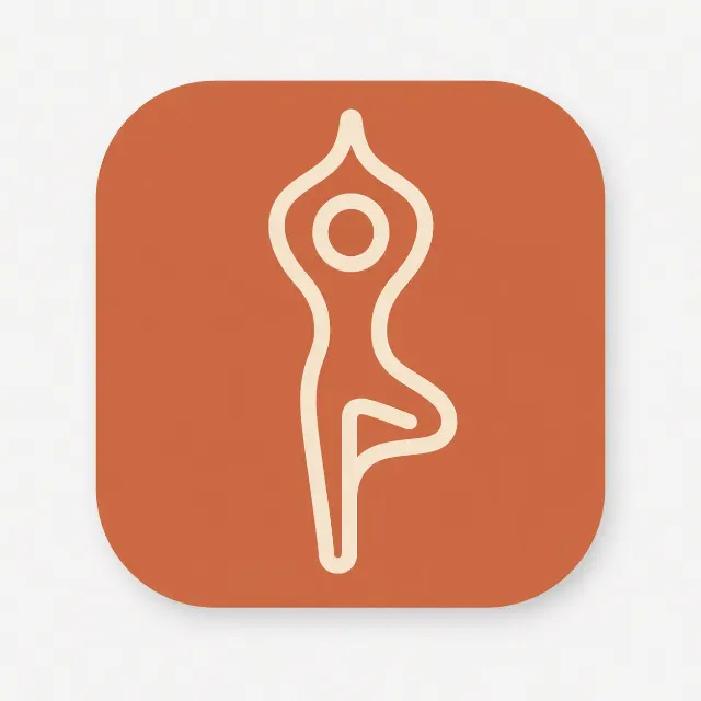 Terracotta Yoga Tree Pose App Icon
