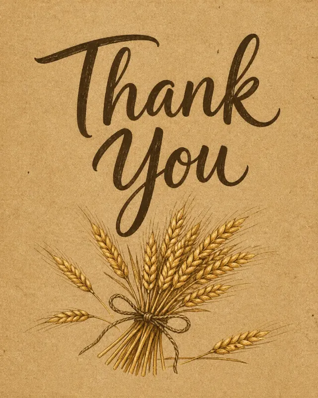 Thanksgiving Wheat Thank You Card