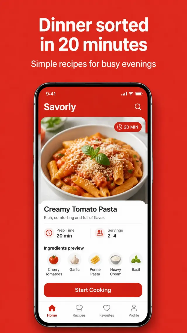 Tomato Red Recipe App Store Screenshot