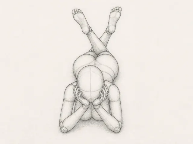 Top Down Female Mannequin Pose Sketch