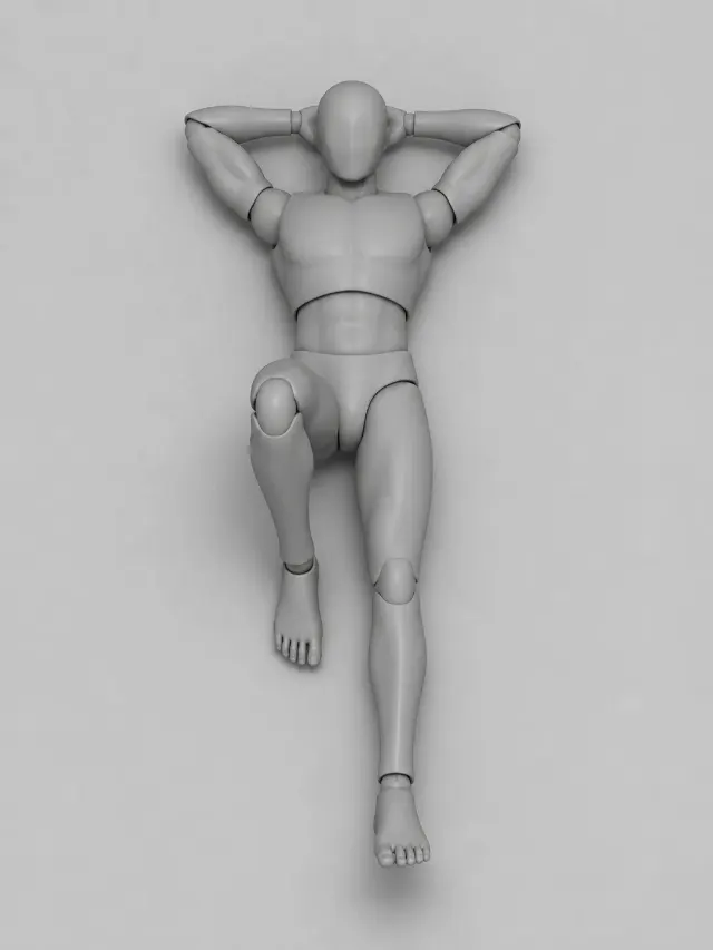 Top Down Male Reclined Pose Reference