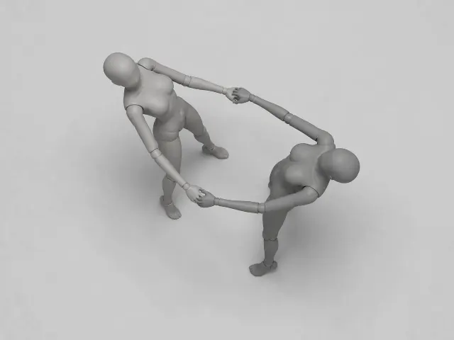 Top-Down Spinning Figures Pose Reference