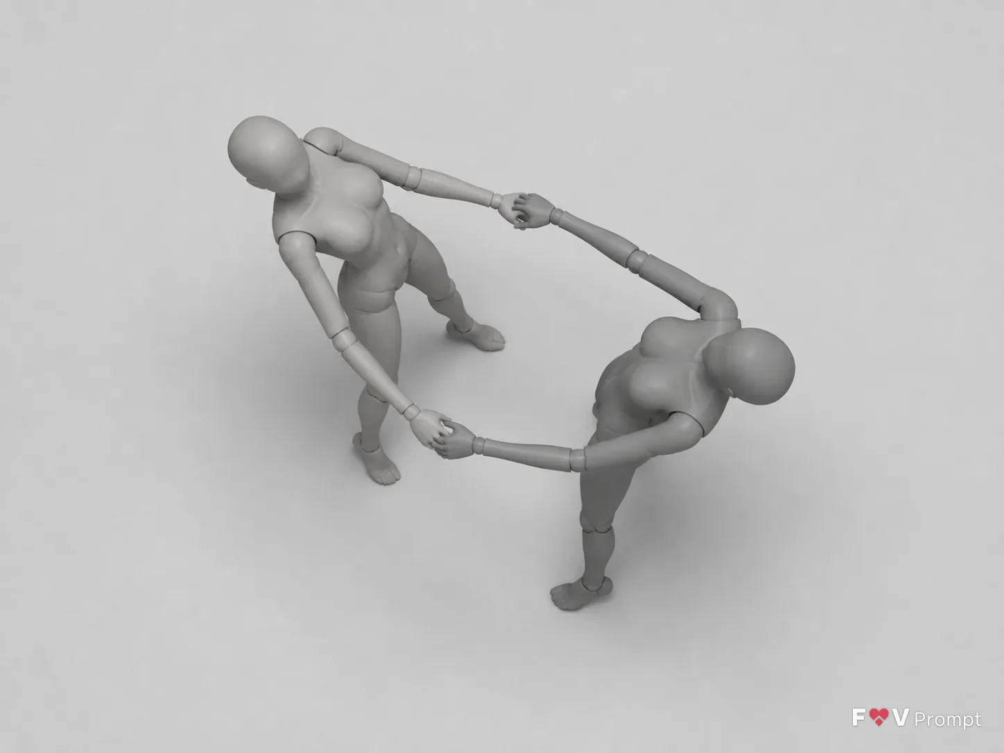 Top-Down Spinning Figures Pose Reference