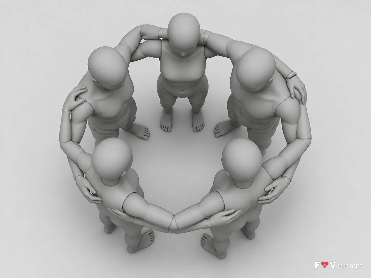 Top-Down Team Huddle Pose Reference