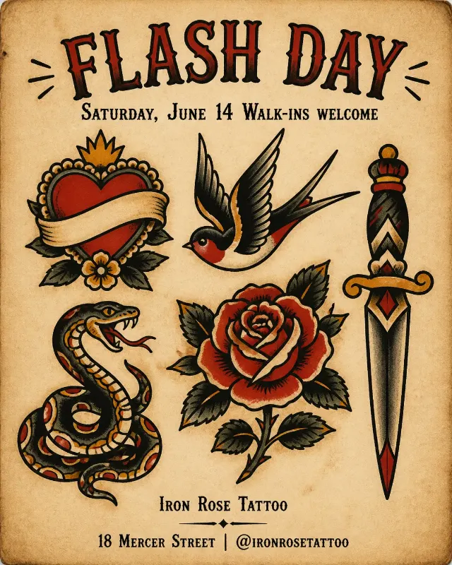 Traditional Tattoo Flash Day Instagram Post