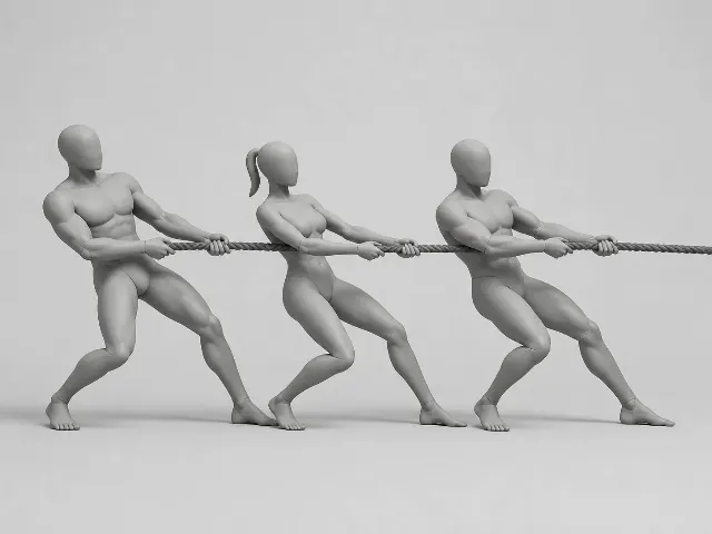 Tug Of War Side View Pose Reference