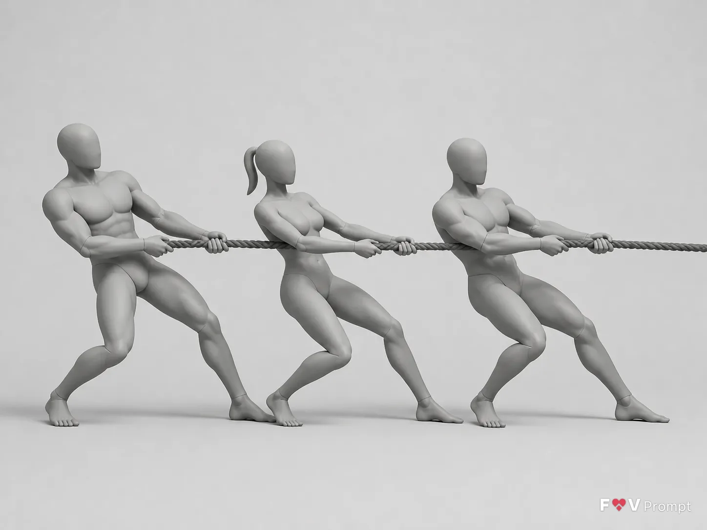 Tug Of War Side View Pose Reference