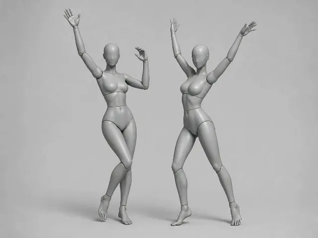 Two-Figure Dance Pose Reference
