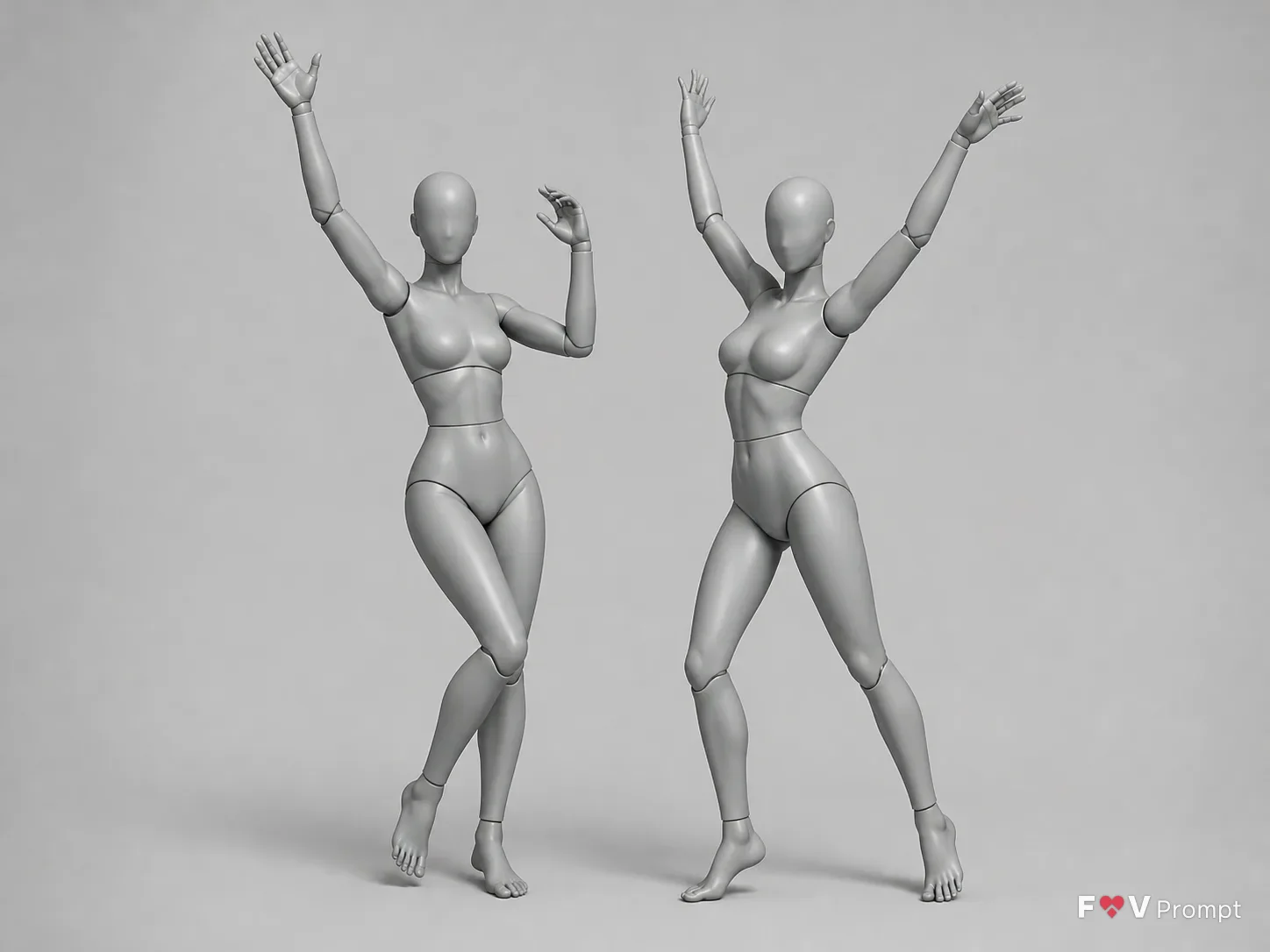 Two-Figure Dance Pose Reference