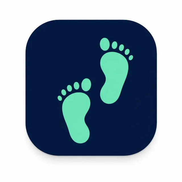 Upward Step Counter Flat App Icon
