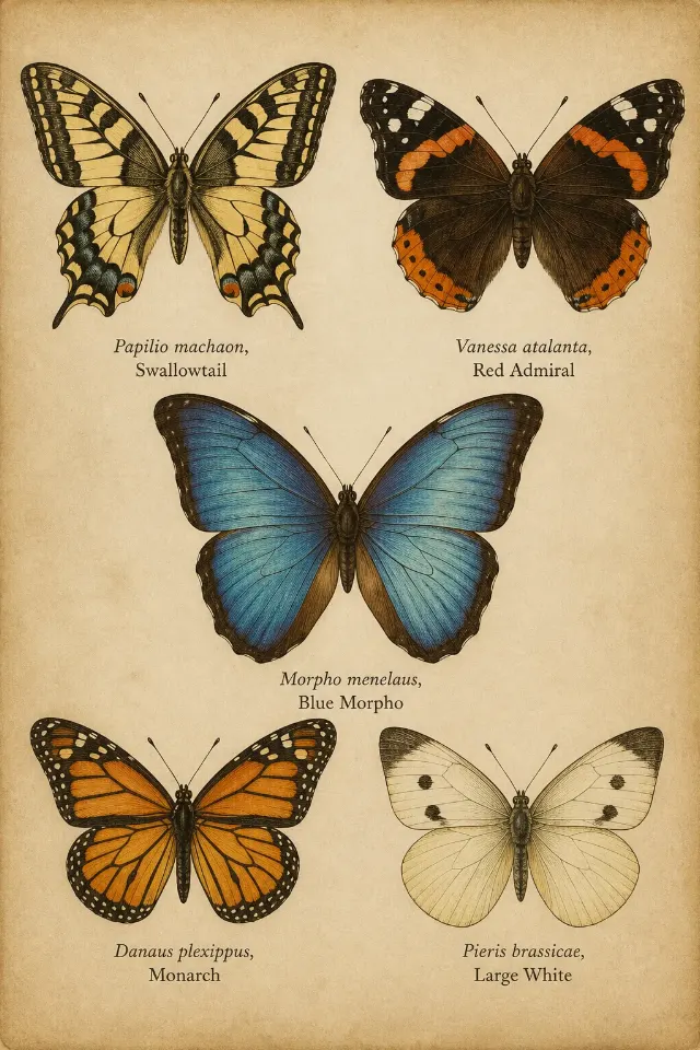 Vintage Butterfly Specimen Collection Poster