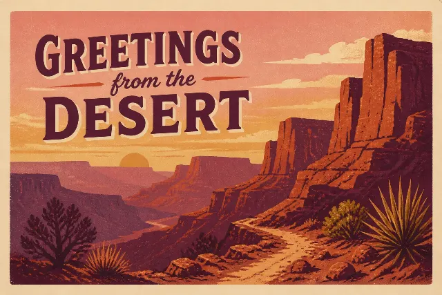 Vintage Desert Canyon National Park Postcard