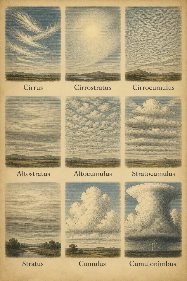 Vintage Illustrated Cloud Chart Poster