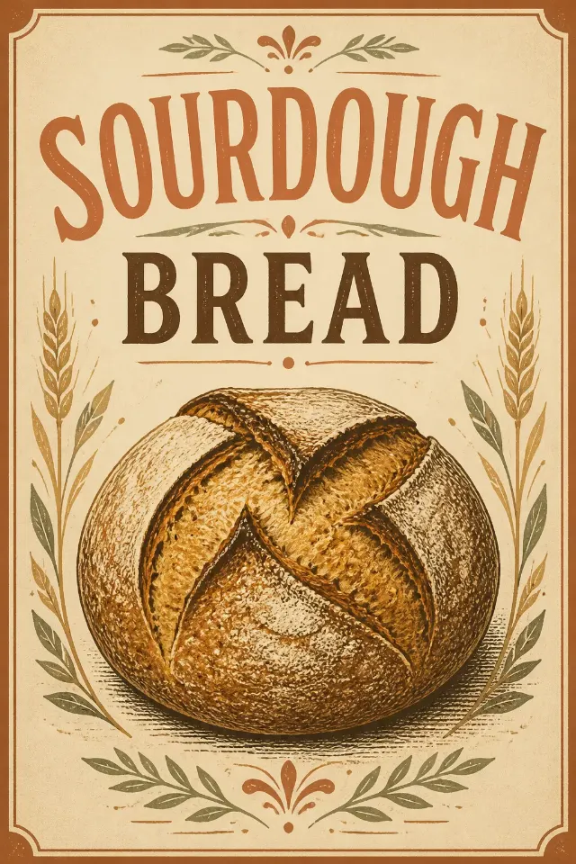 Vintage Sourdough Bakery Poster Print