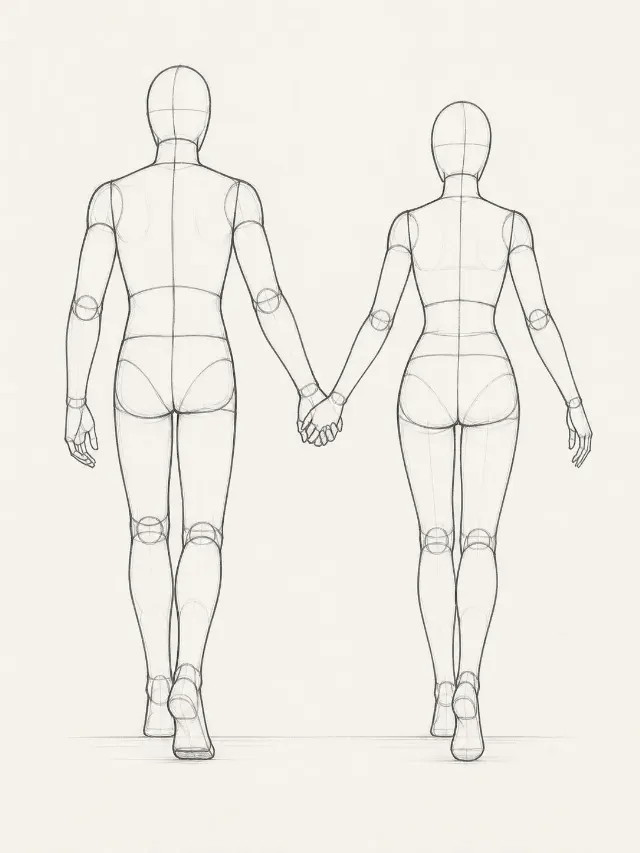 Walking Hand In Hand Pose Reference