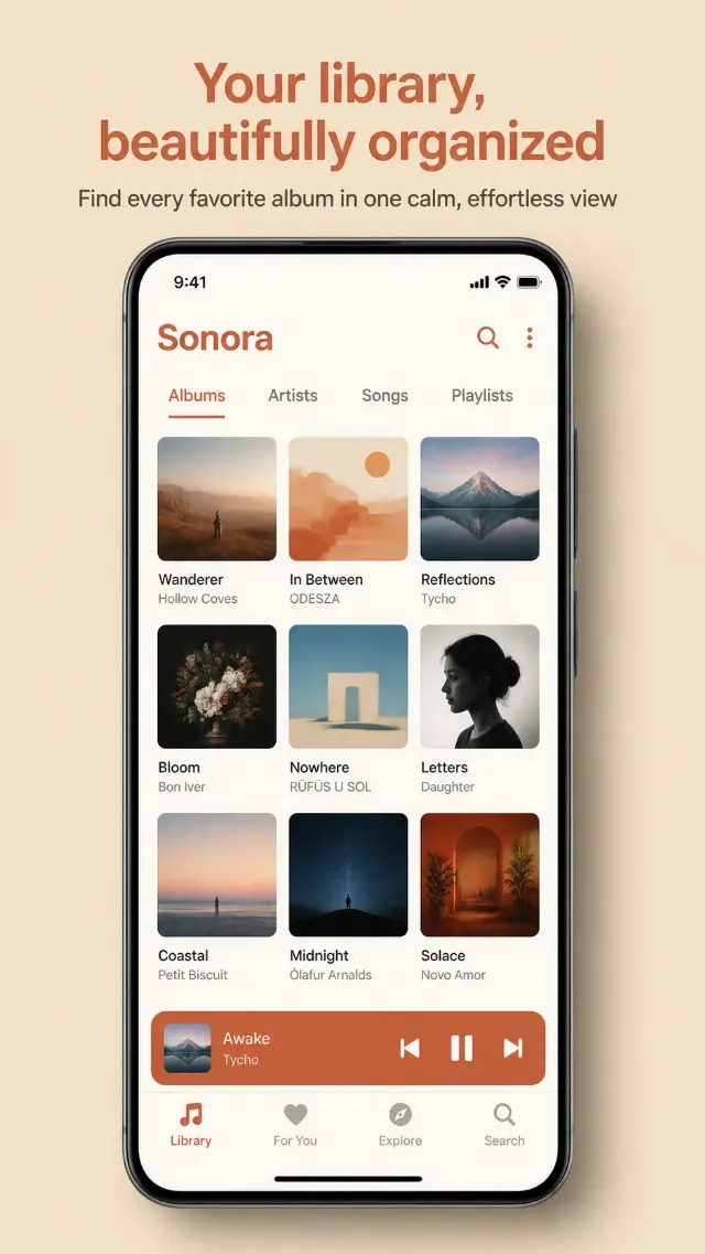 Warm Sand Music Player App Screenshot