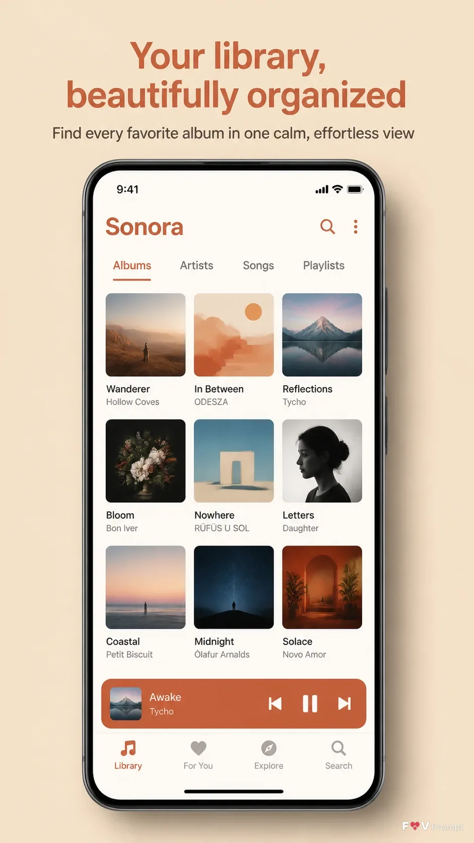 Warm Sand Music Player App Screenshot