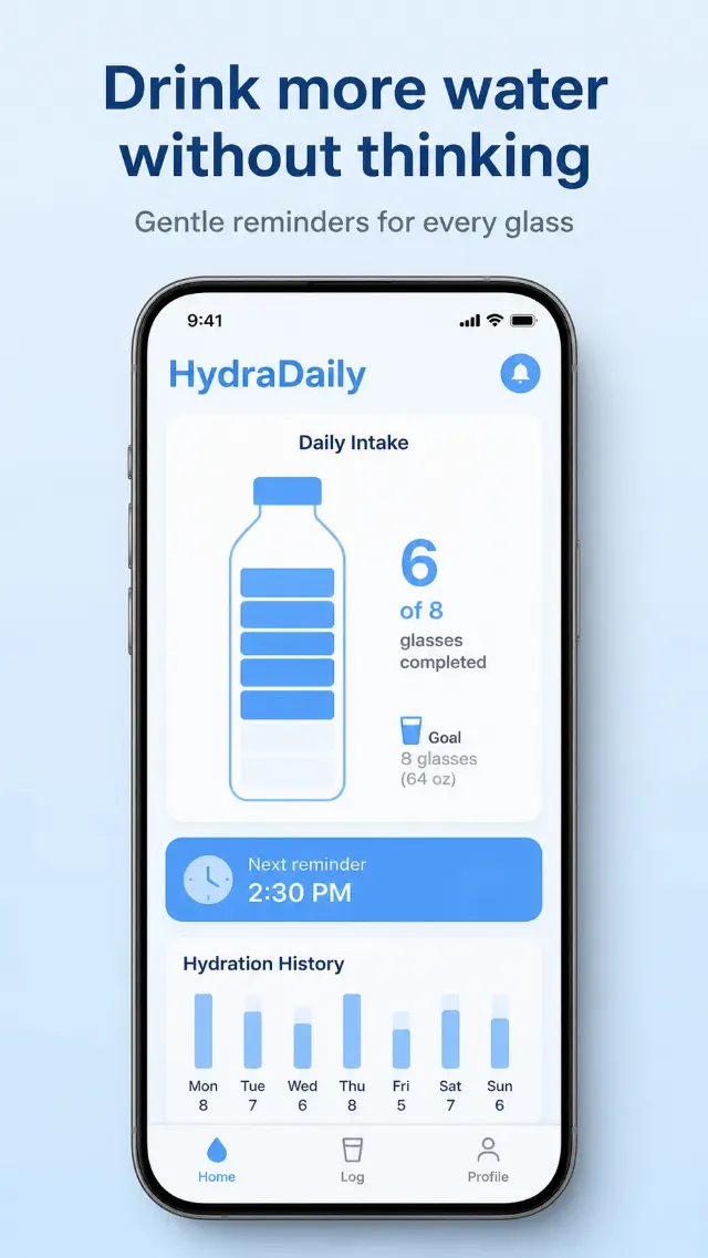 Water Reminder App Store Screenshot