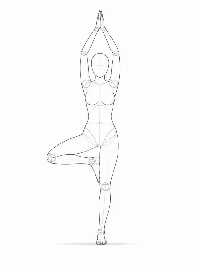 Yoga Tree Pose Figure Reference