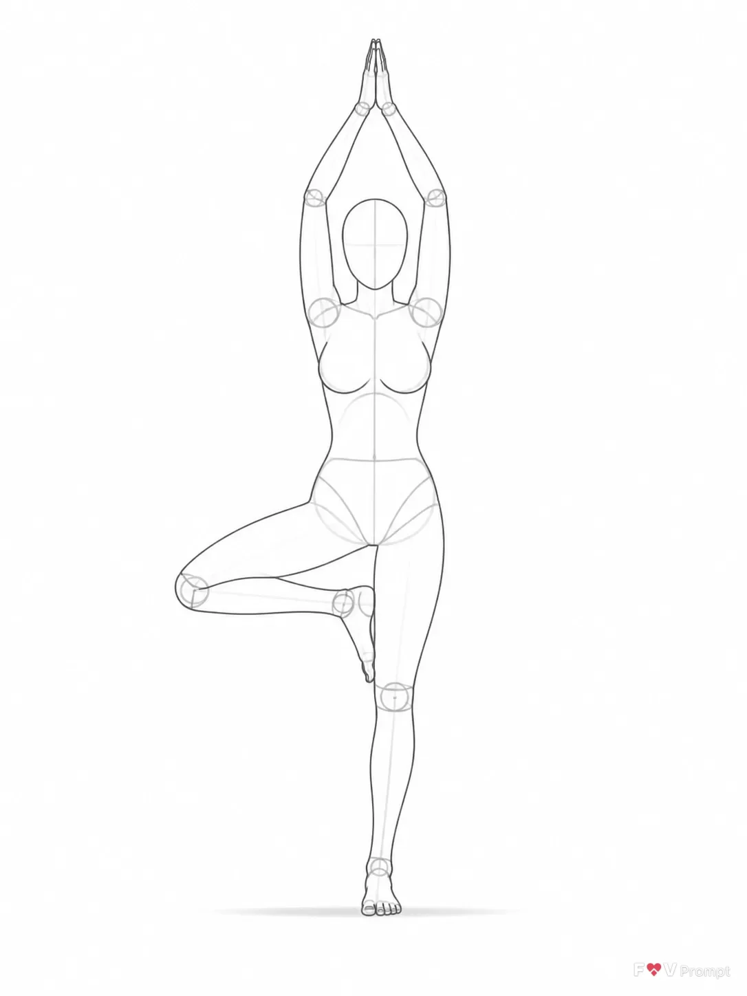 Yoga Tree Pose Figure Reference
